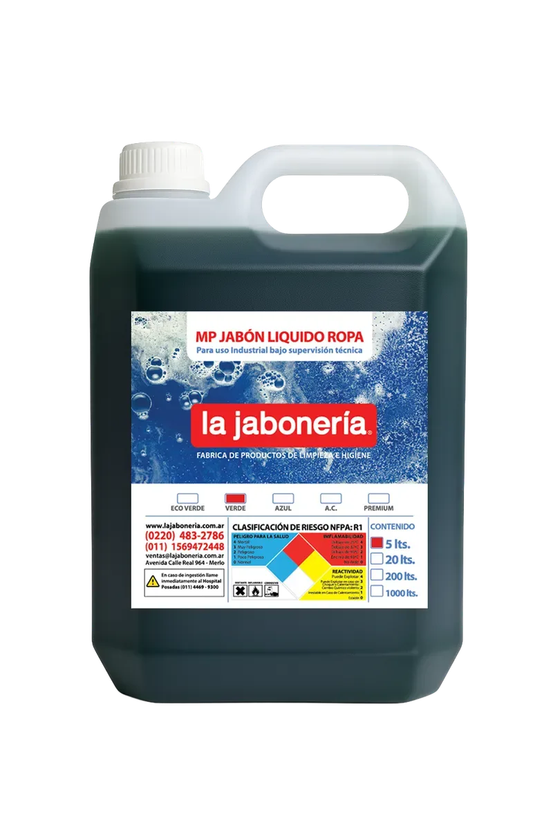 Jabón Líquido Verde Clásico — Lavado de Ropa · La Jabonería