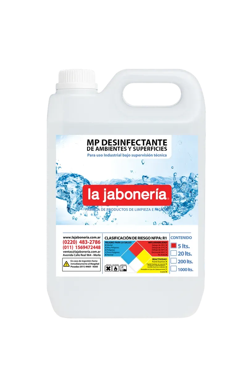 Desinfectante Ambientes y Superficies — Desinfección · La Jabonería